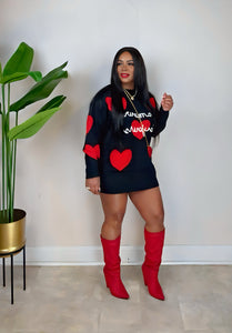 L'Amour Toujours Love Always Sweater - Red/Black