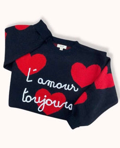 L'Amour Toujours Love Always Sweater - Red/Black