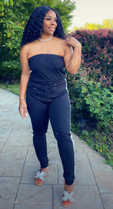 Slaying at Home Jumpsuit - Black/White