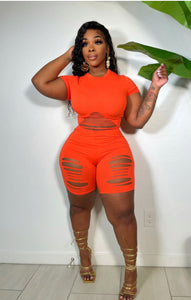 Hot Girl Short Set - Orange
