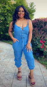 Out to Play Jumpsuit - Medium Blue