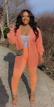 Load image into Gallery viewer, Chic and Comfy Cardigan 2PC Set - Coral