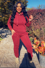 Load image into Gallery viewer, Bliss Hoodie Jogger Set - Burgundy