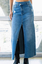 Load image into Gallery viewer, Don&#39;t Cross Me Skirt - Denim