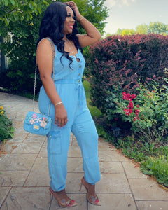 Out to Play Jumpsuit - Light Blue