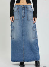 Load image into Gallery viewer, Cargo Maxi Skirt - Denim